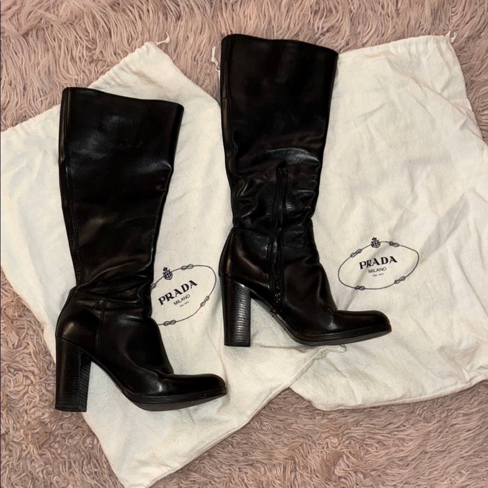 Prada Women's Black Leather Boots